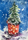 Postkarte-Weihnachtsbaum